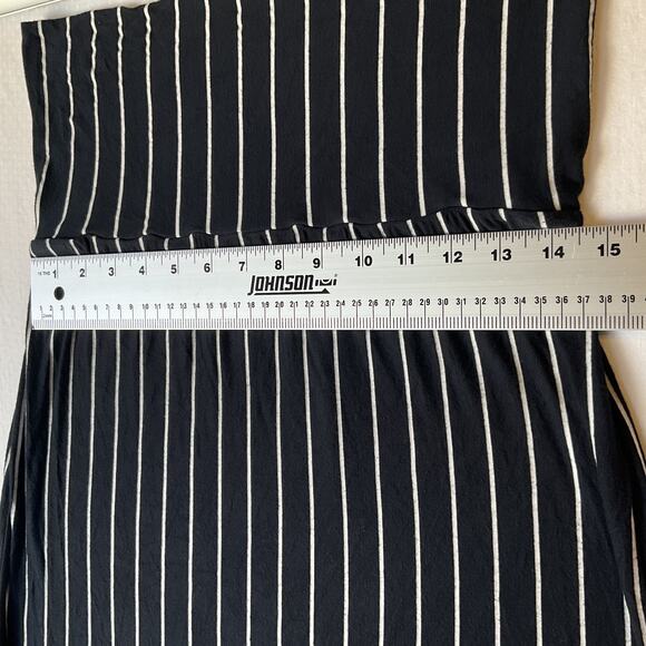 Green Envelope Los Angeles Women Long Skirt Size M Black White Striped Stretchy - Picture 5 of 8